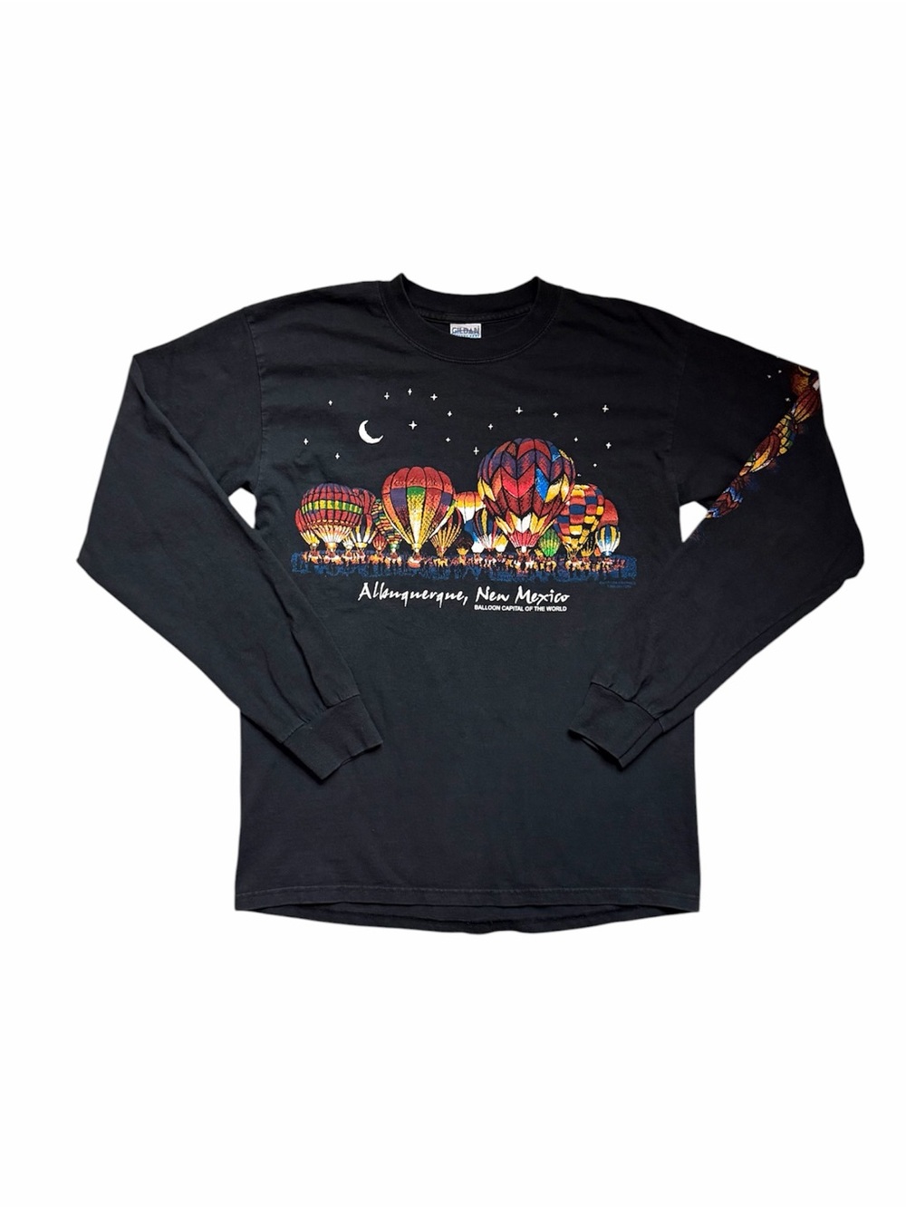 Vtg 90s Gildan New Mexico Hot Air Balloon festival print long sleeve top